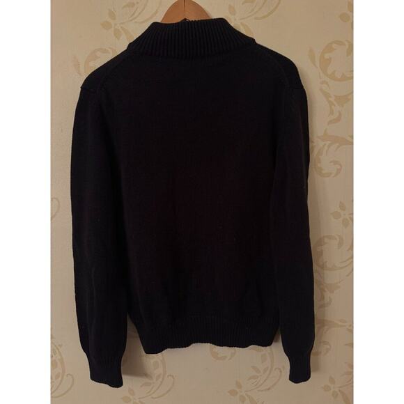 Italy Men's Size 48 Gentry Portofino Blue Cotton Full Zip Sweater - Picture 3 of 3